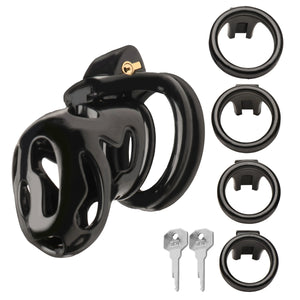 Master Series Hard Stop Double Ring Chastity Cage Black For Him - Chastity Devices Buy Sex Toys in Singapore LoveisLove U4Ria