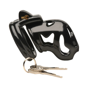 Master Series Hard Stop Double Ring Chastity Cage Black For Him - Chastity Devices Buy Sex Toys in Singapore LoveisLove U4Ria