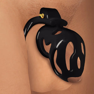 Master Series Hard Stop Double Ring Chastity Cage Black For Him - Chastity Devices Buy Sex Toys in Singapore LoveisLove U4Ria