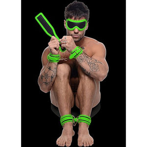 Master Series Kink in the Dark Glowing Cuffs Blindfold and Paddle Bondage Set Buy in Singapore LoveisLove U4Ria 