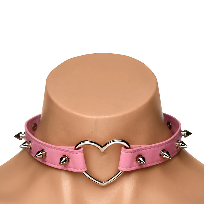 Master Series Spiked Heart Choker Pink or Black