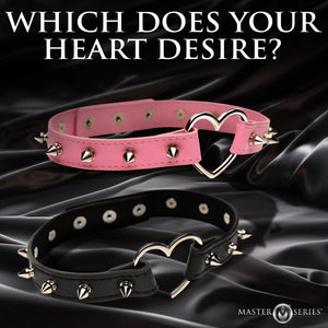 Master Series Spiked Heart Choker Pink or Black Bondage - Collars & Leash Buy in Singapore LoveisLove U4Ria
