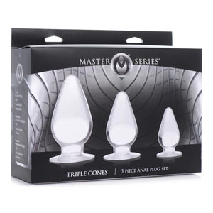 Master Series Triple Cones 3 Piece Anal Plug Set Clear Buy in Singapore LoveisLove U4Ria 