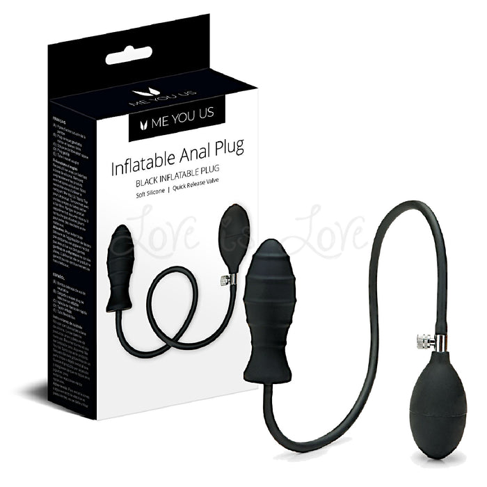 Me You Us Silicone Inflatable Anal Plug Black