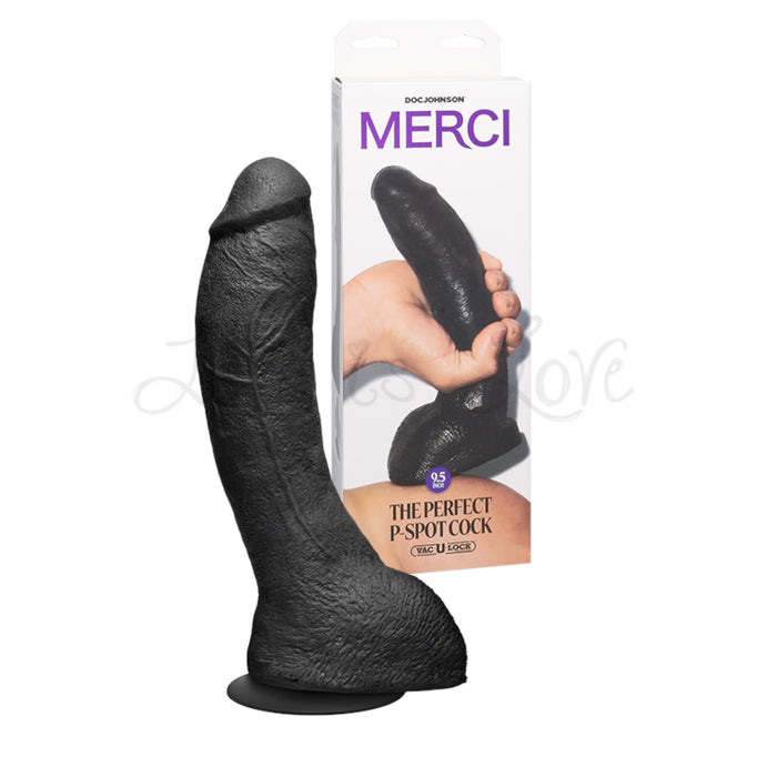 Doc Johnson Merci The Perfect P-Spot Cock 9.5 inch Dildo with Removable Vac-U-Lock Suction Cup