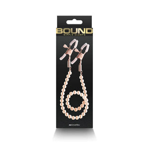 NS Novelties Bound Adjustable Nipple Clamps DC1 With Beaded Chain Rose Gold Buy in Singapore LoveisLove U4Ria 