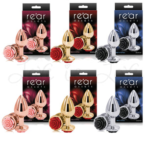 NS Novelties Rear Assets Rose Anal Plug Gold/Red or Silver/Black or Rose Gold/Pink Buy in Singapore LoveisLove U4Ria 