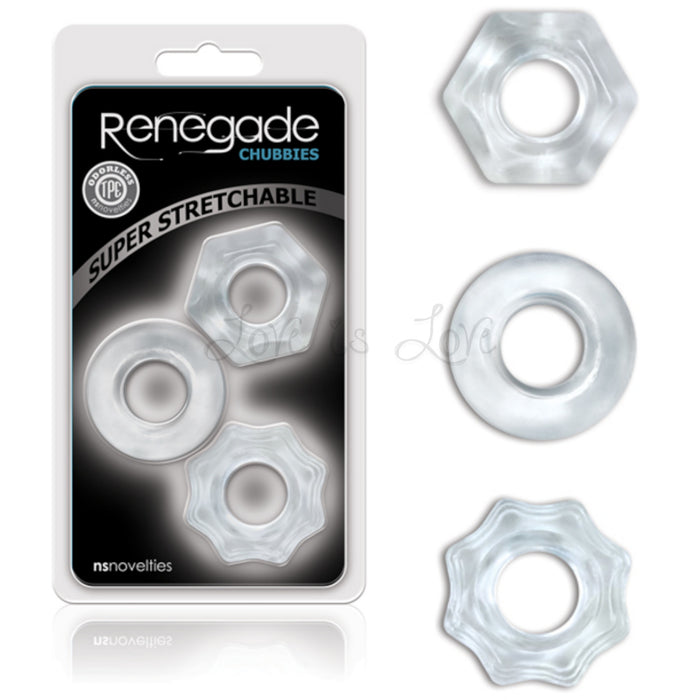 NS Novelties Renegade Chubbies Cock Ring Clear