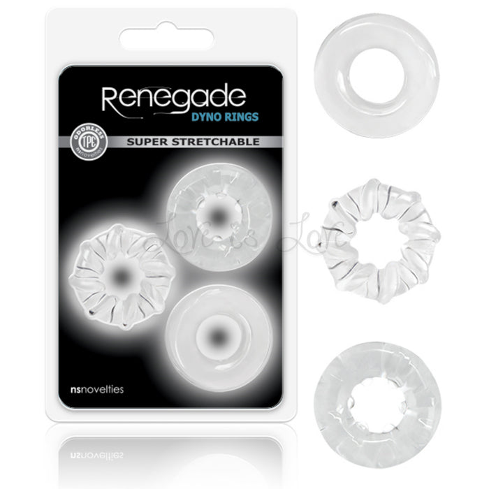 NS Novelties Renegade Dyno Rings Cock Ring Clear