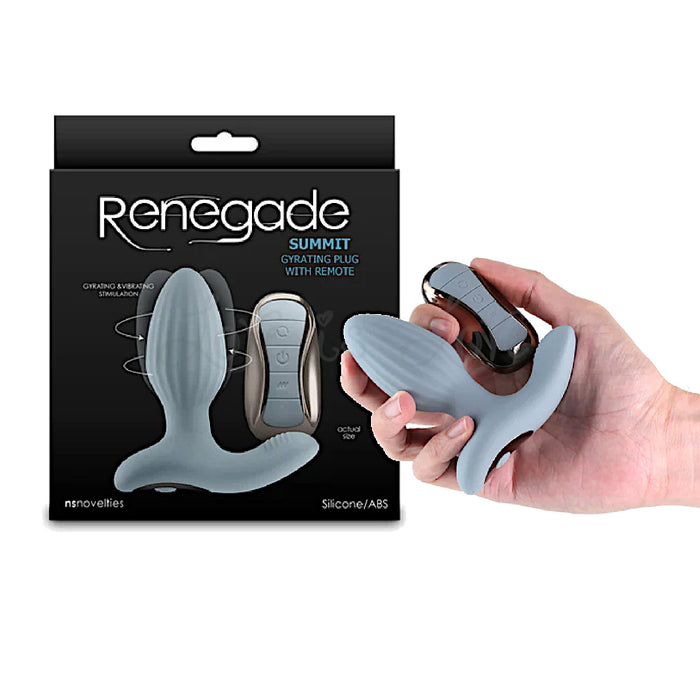 NS Novelties Renegade Summit Gyrating Plug with Remote Gray