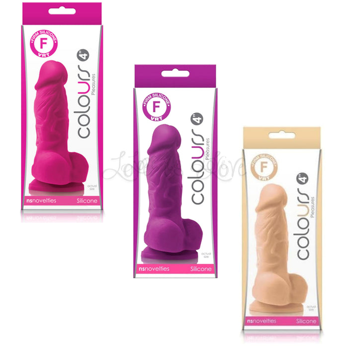 NS Novelties Colours Pleasures 4 Inch Dildo Pink or Purple or White