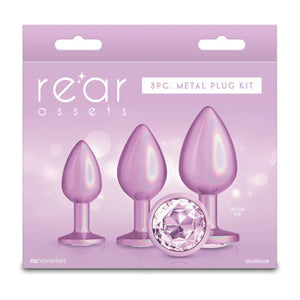 NS Novelties Rear Assets Iridescent Pink Butt Plug