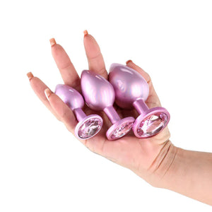 NS Novelties Rear Assets Iridescent Pink Butt Plug