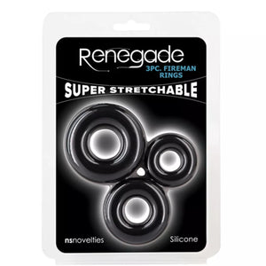 NS Novelties Renegade Super Stretchable Fireman Cock Ring S or M or L Or Set