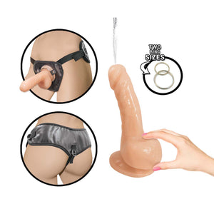 Nasstoys Realskin Squirting Penis with Adjustable Harness 8 Inch or 6 Inch