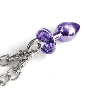 Nixie Metal Butt Plug With Inlaid Jewel & Fur Cuff Set Purple Buy in Singapore LoveisLove U4Ria 
