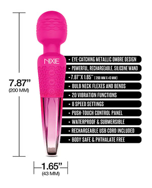 Nixie Rechargeable Wand Massager Pink Ombre Metallic (Just Sold)