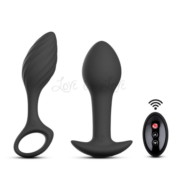 Nomi Tang Fun Plug Set Rechargeable Anal Vibrator Black (New Anal Set of 2)