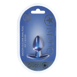 Shots Ouch! Smooth Silicone Anal Plug Small Metallic Blue Anal - Anal Probes & Tools Buy Sex Toys in Singapore LoveisLove U4Ria