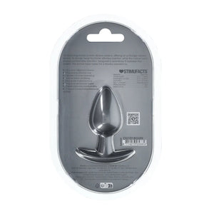 Shots Ouch! Smooth Silicone Anal Plug Gunmetal Small or Medium or Large wee