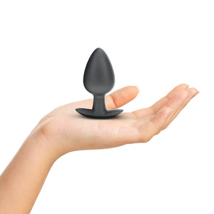 Shots Ouch! Smooth Silicone Anal Plug Gunmetal Small or Medium or Large wee