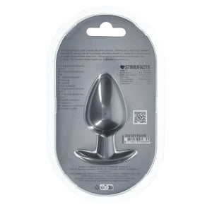Shots Ouch! Smooth Silicone Anal Plug Gunmetal Small or Medium or Large wee
