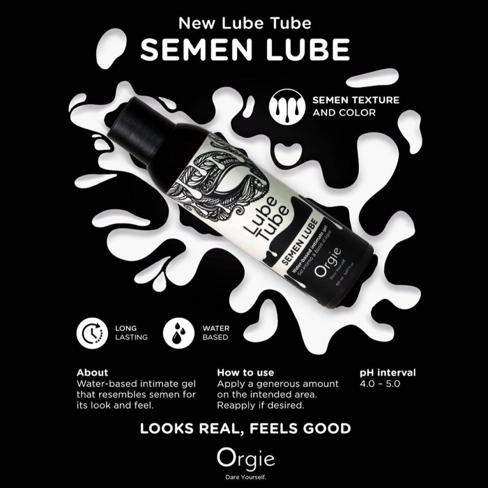 Orgie Lube Tube Semen Lube Water-Based Intimate Gel 150ml (Expiry 2026)