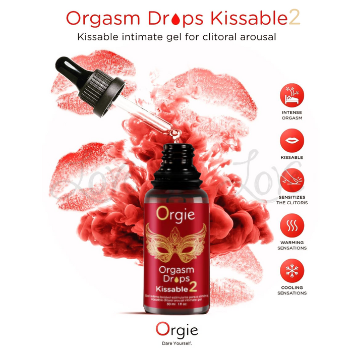 Orgie Orgasm Drops Kissable 2 Clitoral Intimate Gel 30 ML 1 FL OZ (Strong Stimulation)