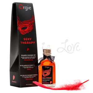 Orgie Sexy Therapy Kissable Lips Massage Set 100ml Cotton Candy or Strawberry