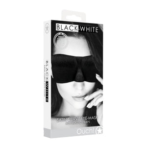 Shots Ouch! Black & White Satin Curvy Eye Mask With Elastic Straps Buy in Singapore LoveisLove U4Ria 
