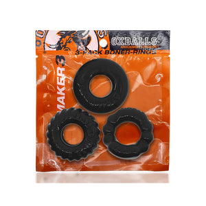 Oxballs Bonemaker 3-Pack Cockring Kit OX-3061 Pool Blue or Black