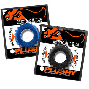 Oxballs PLUSHY Super-cushy flexTPR cockring Black Mica Blue Fire metallic sparkly rings. Buy Oxballs in Singapore LoveisLove U4Ria