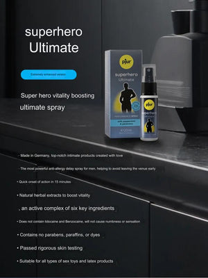 Pjur Superhero Ultimate Performance Spray 20 ML with Peppermint and Paracress Buy in Singapore LoveisLove U4Ria