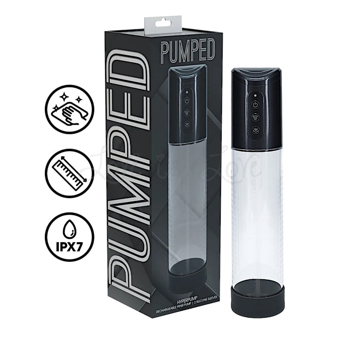 Shots Pumped HyperPump Rechargeable Penis Pump Gun Metal