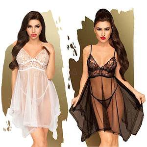 Penthouse Naughty Doll white lace  black lace babydoll size S/M with thong set. Buy Penthouse Lingerie in Singapore LoveisLove U4Ria