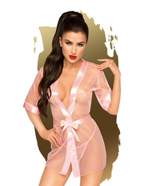 Penthouse Midnight Mirage Mesh Satin Kimono Black or Pink Buy in Singapore LoveisLove U4Ria