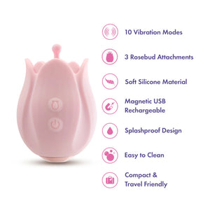 Play With Me Romantic Rose Vibrator With 3 Rosebud Attachments Buy in Singapore LoveisLove U4Ria 