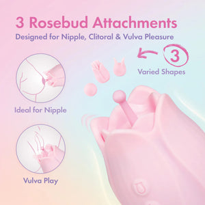 Play With Me Romantic Rose Vibrator With 3 Rosebud Attachments Buy in Singapore LoveisLove U4Ria 