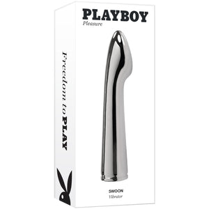 Playboy Swoon Rechargeable Vibrator Aluminum Platinum Buy in Singapore LoveisLove U4Ria 