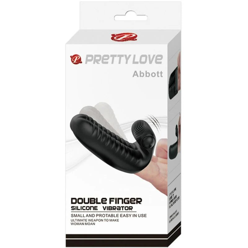 Pretty Love Abbott Double Finger Sleeve Vibrator Black Love is Love Pretty Love Abbott Double Finger Sleeve Vibrator Black Love is Love