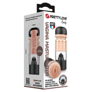 Pretty Love Emily Vibrating Licking Vagina Masturbator Beige Male Masturbators - Vibrating Masturbators Buy Sex Toys in Singapore LoveisLove U4Ria