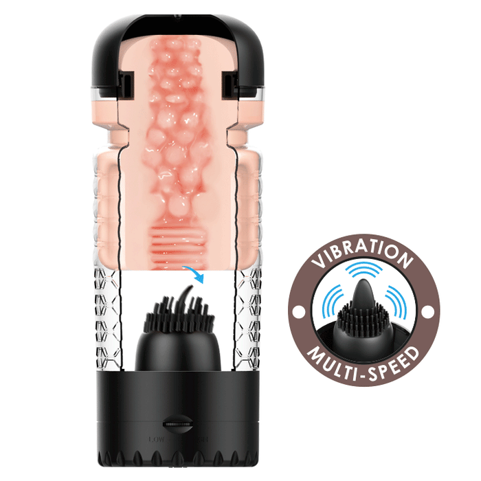 Pretty Love Emily Vibrating Licking Vagina Masturbator Beige