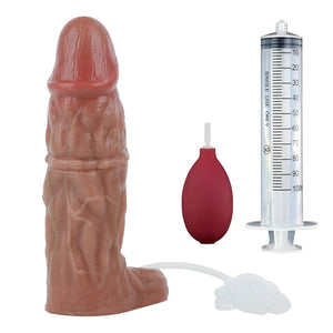 Puff 7.4 Inch Realistic Squirting Liquid Silicone Dildo in Natural Flesh accessories
