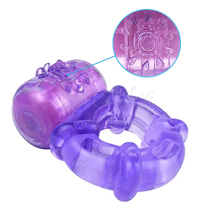 Purple Sun Vibrating Cock Ring with Battery-Operated Bullet Cock Rings - Vibrating Cock Rings Buy in Singapore LoveisLove U4Ria