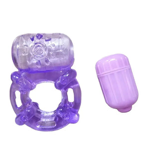 Purple Sun Vibrating Cock Ring with Battery-Operated Bullet Cock Rings - Vibrating Cock Rings Buy in Singapore LoveisLove U4Ria
