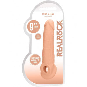 Shots RealRock Realistic Penis Sleeve 9"/21 cm Extender And Ball Stretcher