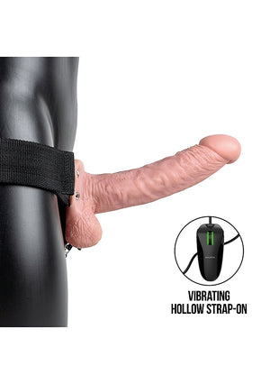 Shots RealRock Realistic Vibrating Hollow Strap-On Flesh 6 Inch 15.5 CM or 7 Inch 18 CM Buy in Singapore LoveisLove U4Ria 