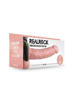 Shots RealRock Realistic Vibrating Hollow Strap-On Flesh 6 Inch 15.5 CM or 7 Inch 18 CM Buy in Singapore LoveisLove U4Ria 