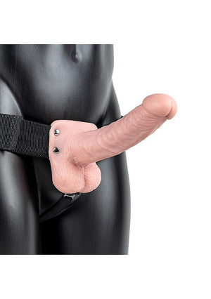 Shots RealRock Realistic Vibrating Hollow Strap-On Flesh 6 Inch 15.5 CM or 7 Inch 18 CM Buy in Singapore LoveisLove U4Ria 
