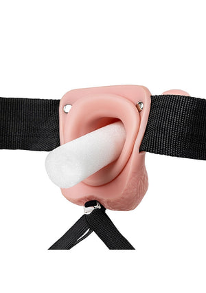 Shots RealRock Realistic Vibrating Hollow Strap-On Flesh 6 Inch 15.5 CM or 7 Inch 18 CM Buy in Singapore LoveisLove U4Ria 
